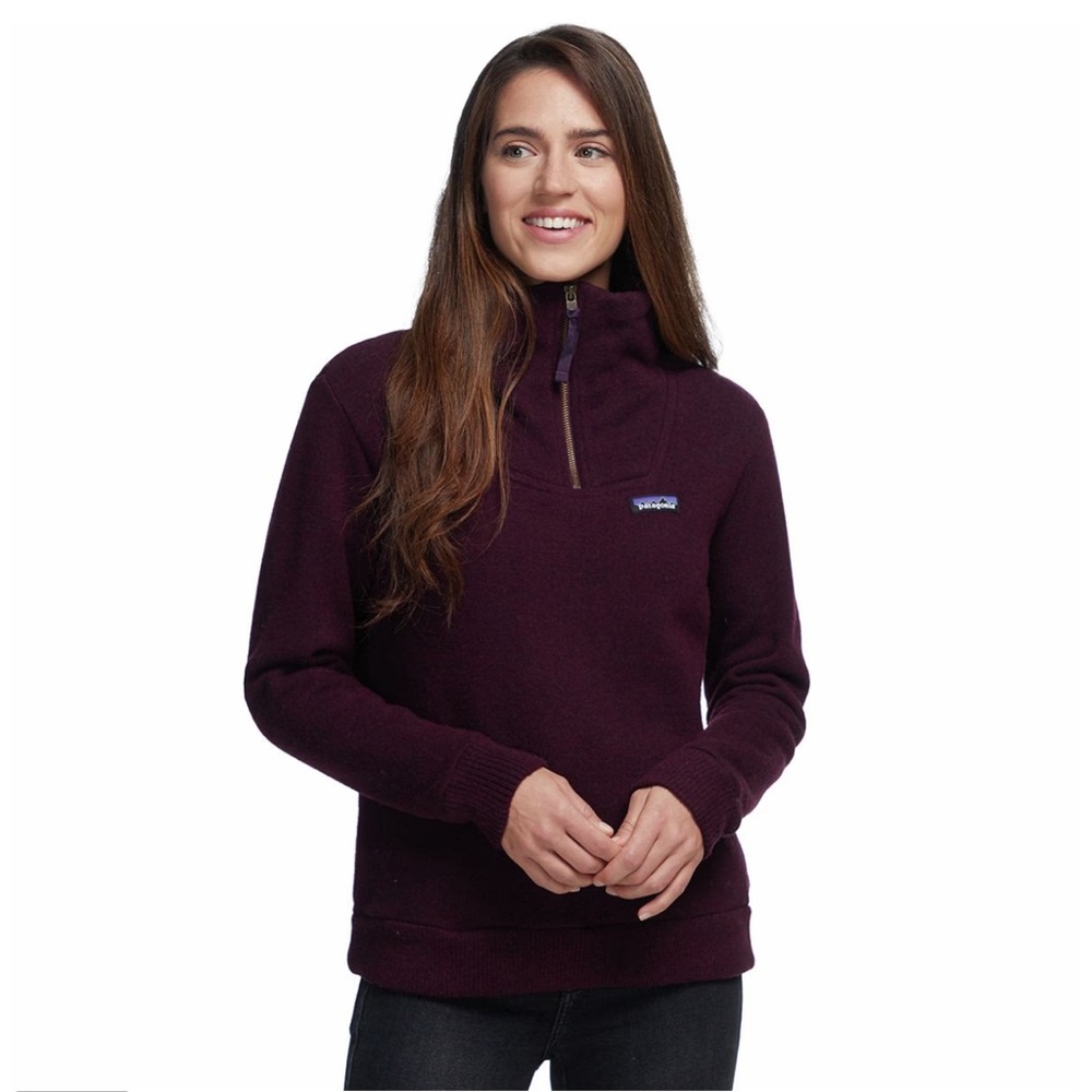 Patagonia Burgundy Wool Blend Fleece Pullover